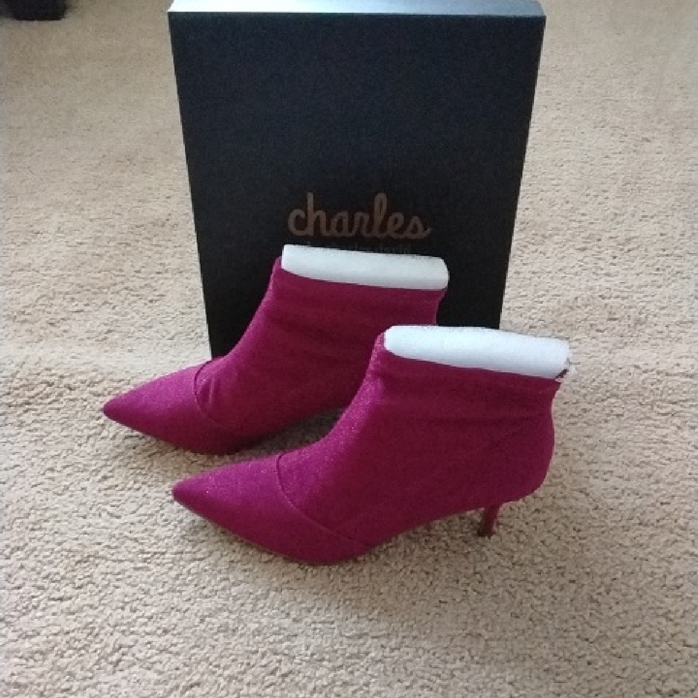 Charles David Pink Stiletto Heeled Boots